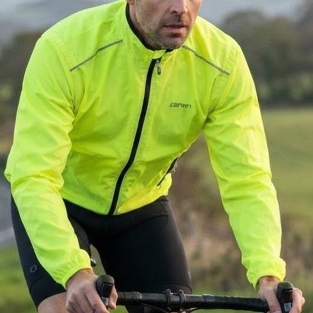 Canari Mens Convertible Cycling Jacket Vest Neon Yellow Reflective Large